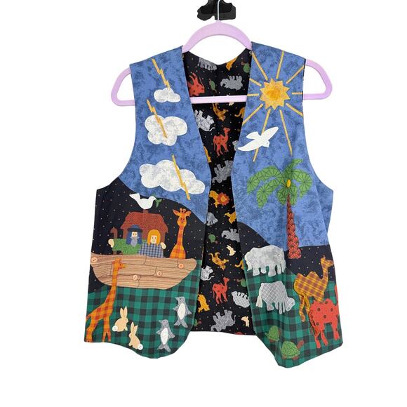 No brand Jackets & Blazers - Handmade Teachers Vest Allover Animals Patchwork Size M Colorful Novelty